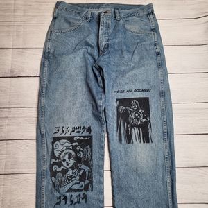Rustler Custom Anime Print Jeans Size 33×30